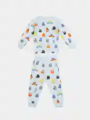 Голубой хлопковая пижама для мальчика, рост 92-110 см, 2-5 лет, 6 расцветок