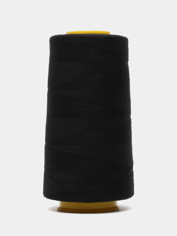 Нитки Gamma Micron 20s/3, цвет черный, полиэстер, 912м, 1шт