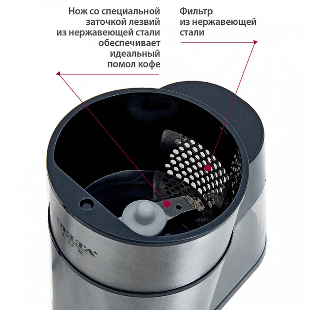 Кофемолка электрическая DELTA LUX DL-086К