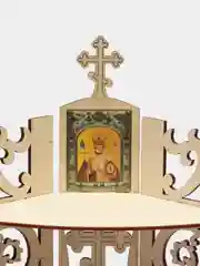 Иконостас с иконой Николая Чудотворца на дереве, полка для икон настенная настольная, киот