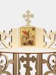 Иконостас с иконой на дереве Георгий Победоносец, полка для икон угловая настольная