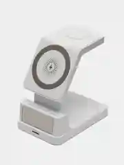 Белый беспроводная зарядка  док-станция Wireless Charger с часами HT328