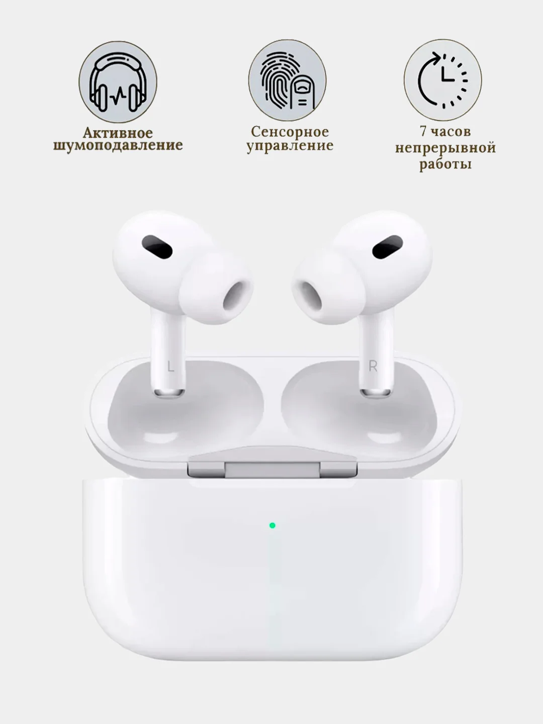 Беспроводные наушники AiPods Pro, с шумоподавлением и прозрачностью, Bluetooth, сенсорные