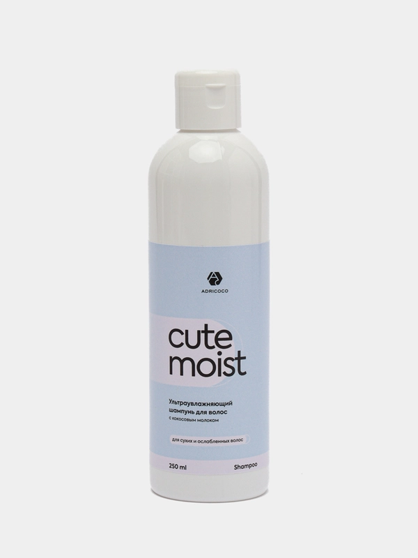 Ультраувлажняющий шампунь для волос Adricoco Cute Moist, с кокосовым молоком, 250 мл