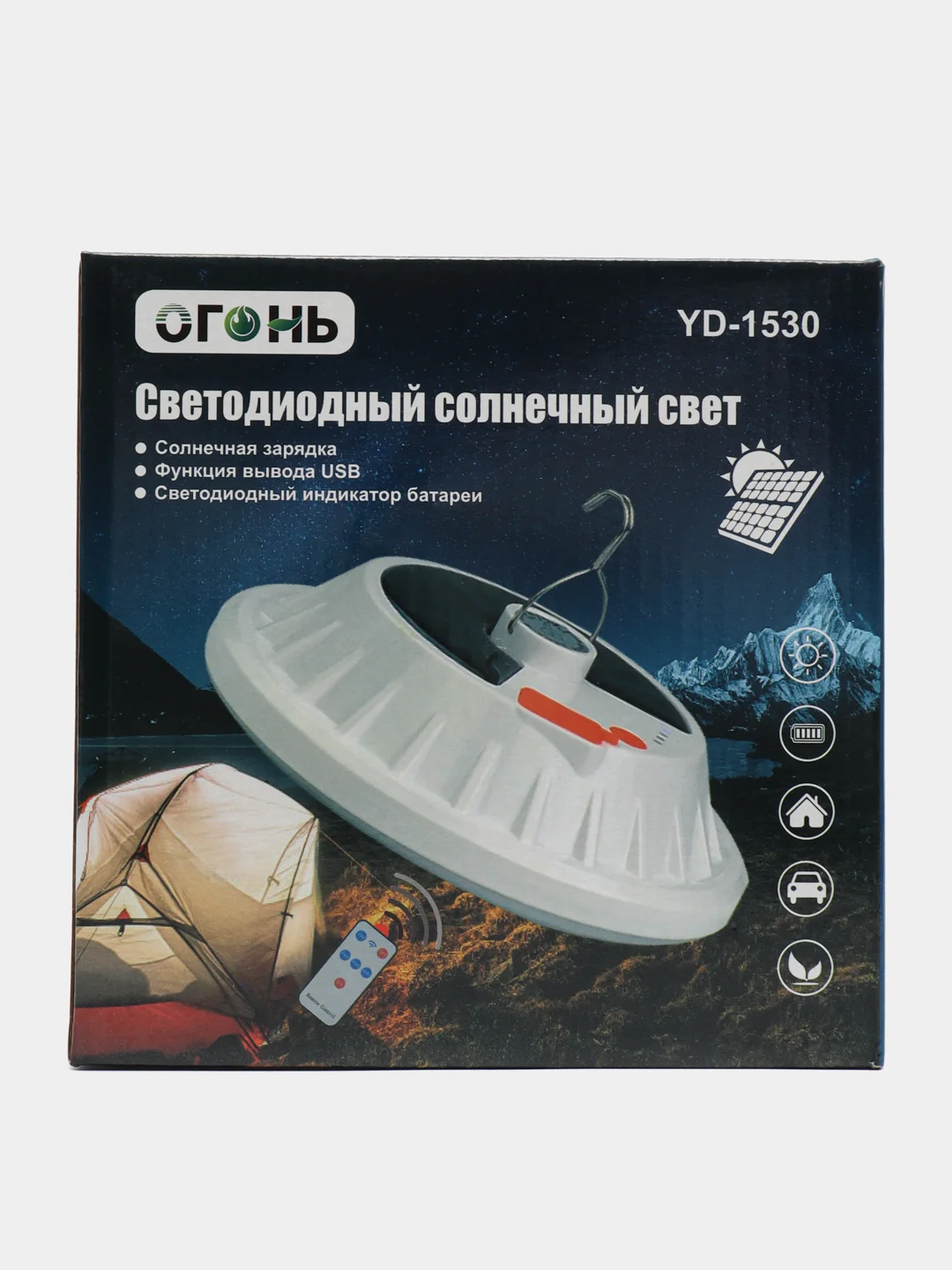 Белый светодиодный кемпинговый фонарь на солнечной батарее, зарядка от USB, функция POWER BANK