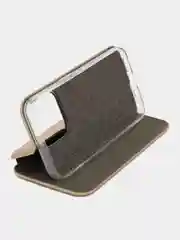 Золотой чехол-книжка на магните для iPhone 15 / 15 Pro / 15 Pro Max