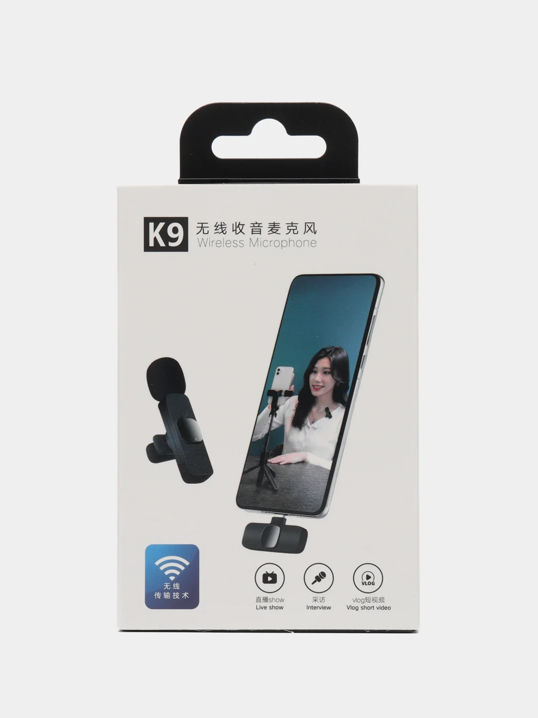 Микрофон петличный беспроводной К9 для iPhone Lightning
