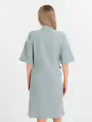 Зелёный хаки халат женский для дома из муслина