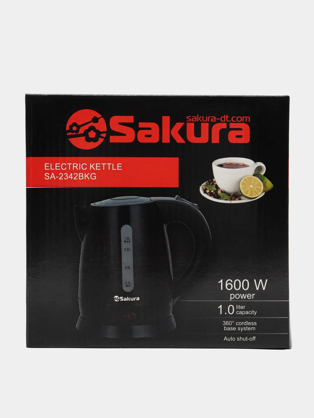 Чайник электр Sakura SA-2342BKG (1.0) черн/сер д