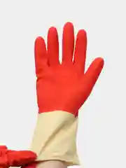 Алый перчатки латексные, резиновые, хозяйственные