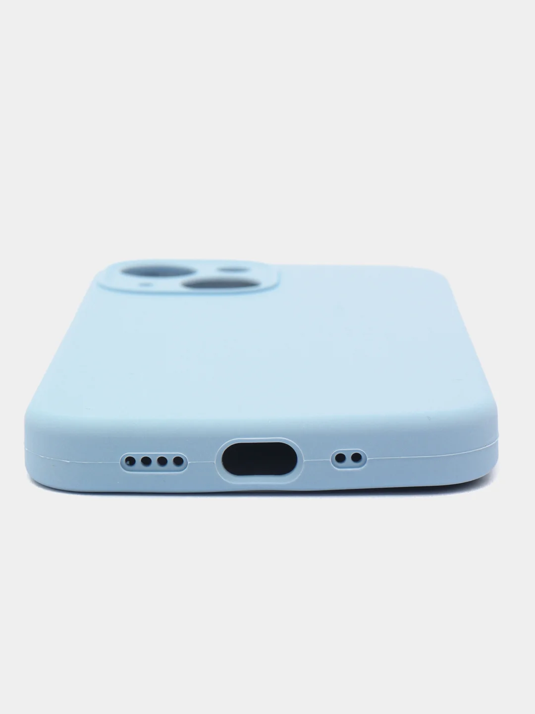 Голубой чехол на iPhone 13 Pro, 13 mini, 13 Pro Max, 11 Pro, 14, 14 Pro силиконовый без логотипа