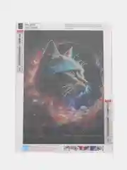 Угольный алмазная мозаика без подрамника 30/40 см Животные " Кошечка "