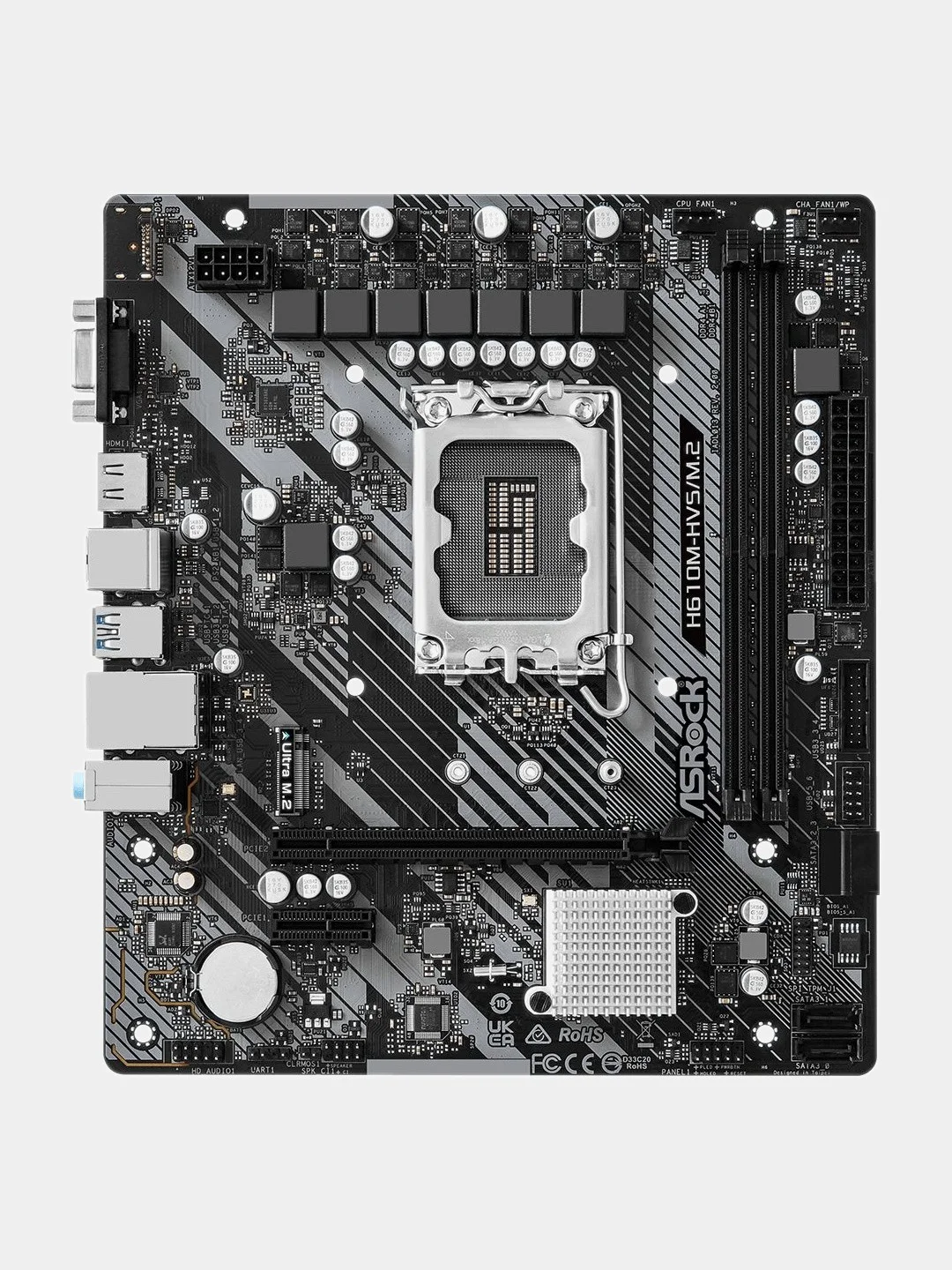 Материнская плата ASROCK H610M-HVS/M.2 R2.0, LGA 1700, Intel H610, mATX, Ret