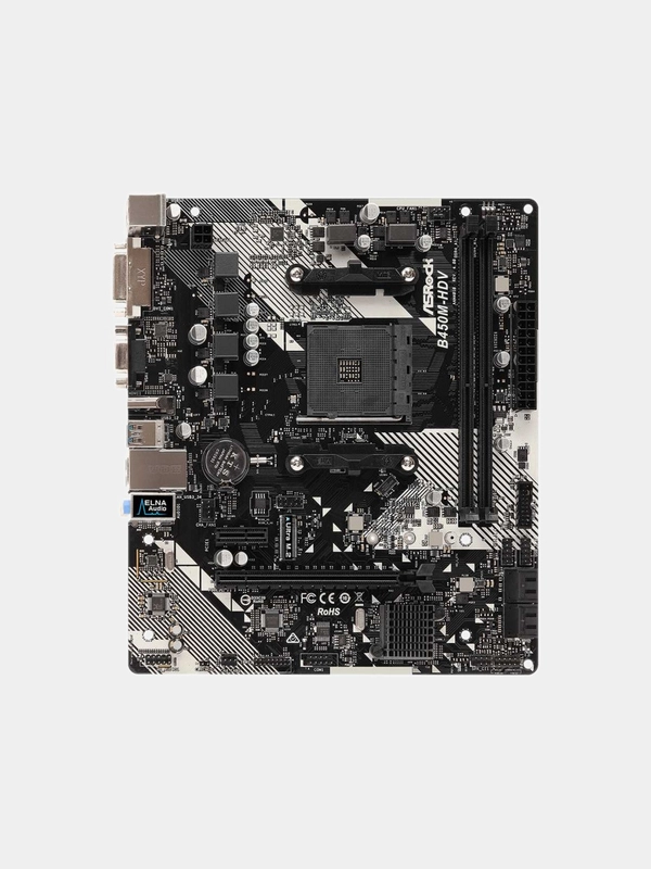 Материнская плата ASROCK B450M-HDV R4.0, SocketAM4, AMD B450, mATX, Ret