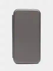 Серебряный чехол-книжка на магните для iPhone 15 / 15 Pro / 15 Pro Max