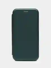Тёмно-зелёный чехол-книжка на магните для iPhone 15 / 15 Pro / 15 Pro Max