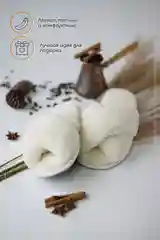Тапки для дома и офиса из натурального меха мутон, подошва высокопрочная EVA / 100