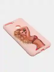 Бежевый чехол силиконовый с принтом и защитой камеры Samsung Galaxy A03s