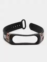 Оливковый ремешок для фитнес браслета Mi Band 3/Mi Band 4, с рисунками