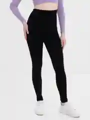 Черный легинсы женские, бесшовные