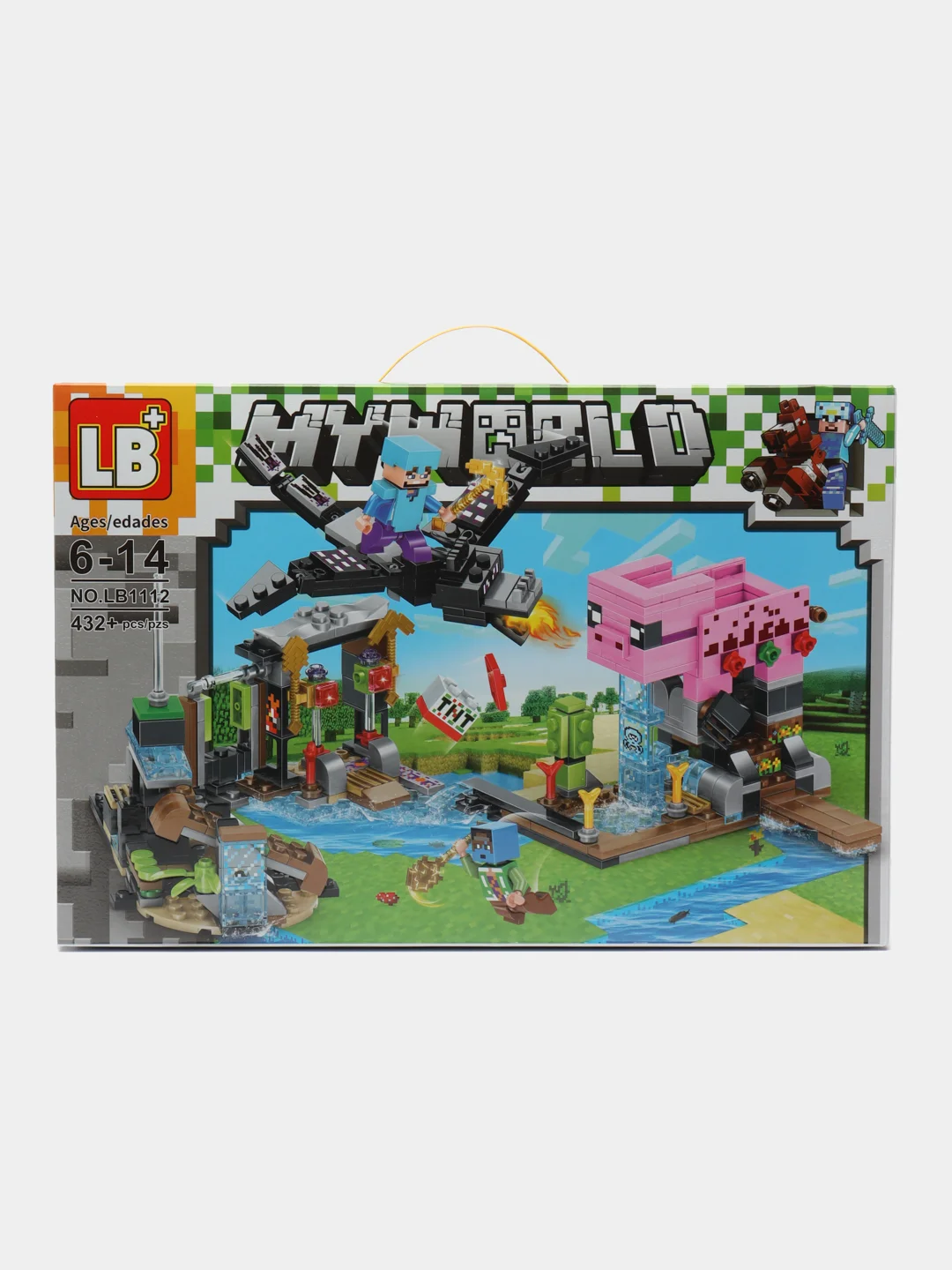 Серый меланж конструктор Minecraft(Майнкрафт) My World(Мой мир) совместим с Лего (Lego) 340-550 деталей