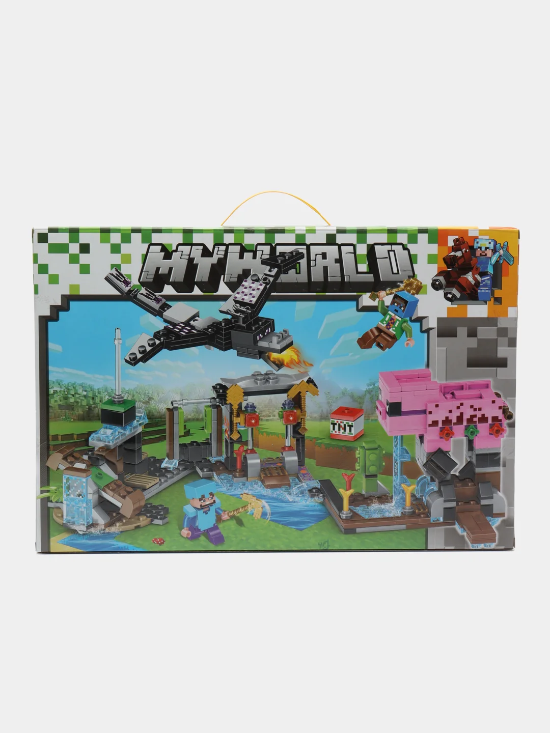 Серый меланж конструктор Minecraft(Майнкрафт) My World(Мой мир) совместим с Лего (Lego) 340-550 деталей