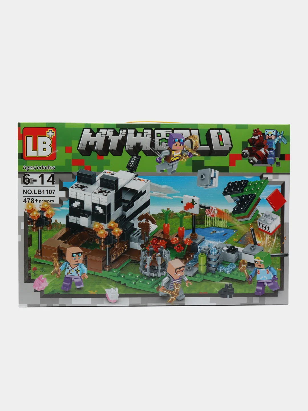 Зеленый конструктор Minecraft(Майнкрафт) My World(Мой мир) совместим с Лего (Lego) 340-550 деталей