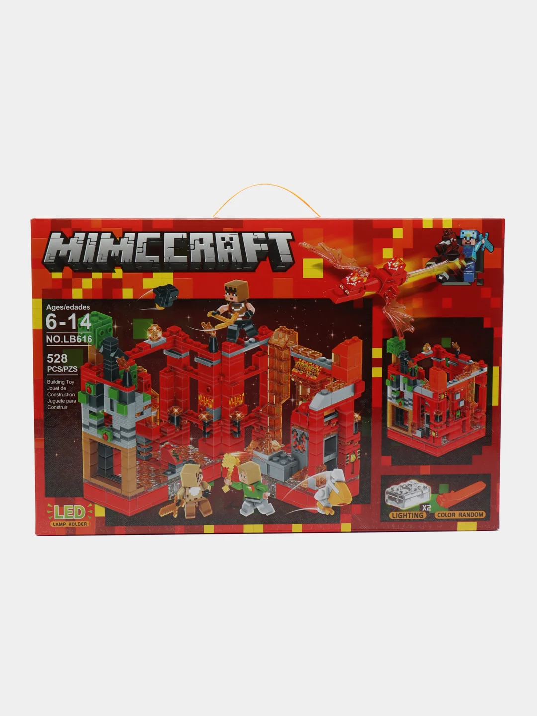 Красный конструктор Minecraft(Майнкрафт) My World(Мой мир) совместим с Лего (Lego) 340-550 деталей