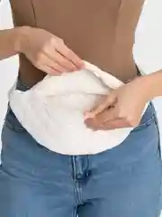 Белый сумка женская бананка из полиуретана