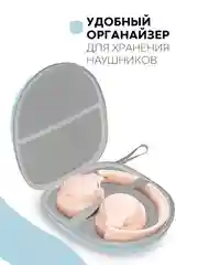 Небесно-голубой универсальный чехол-кейс Картофан, сумка-футляр на молнии для наушников и мелочей, жесткий