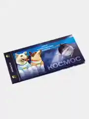 Набор из 6 банкнот, купюр "Космос-2 - Белка и Стрелка" подарок другу на Новый год