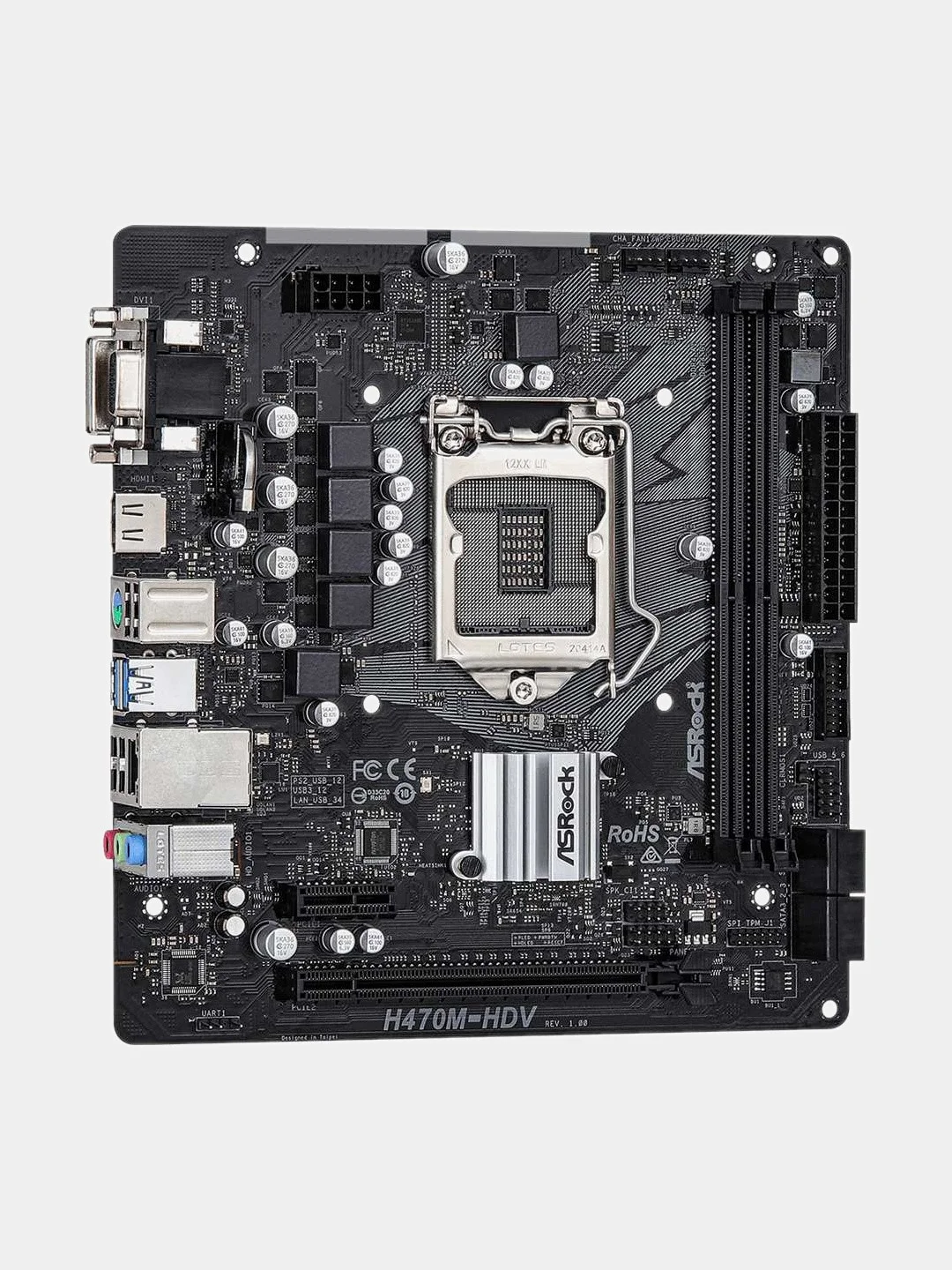 Материнская плата ASROCK H470M-HDV, LGA 1200, Intel H470, mATX, Ret