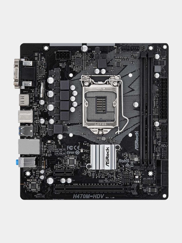 Материнская плата ASROCK H470M-HDV, LGA 1200, Intel H470, mATX, Ret