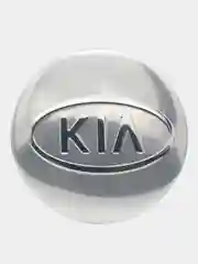 Хром наклейки на диски, колпаки KIA сферическая, изогнутая, 56 мм, 4 штуки