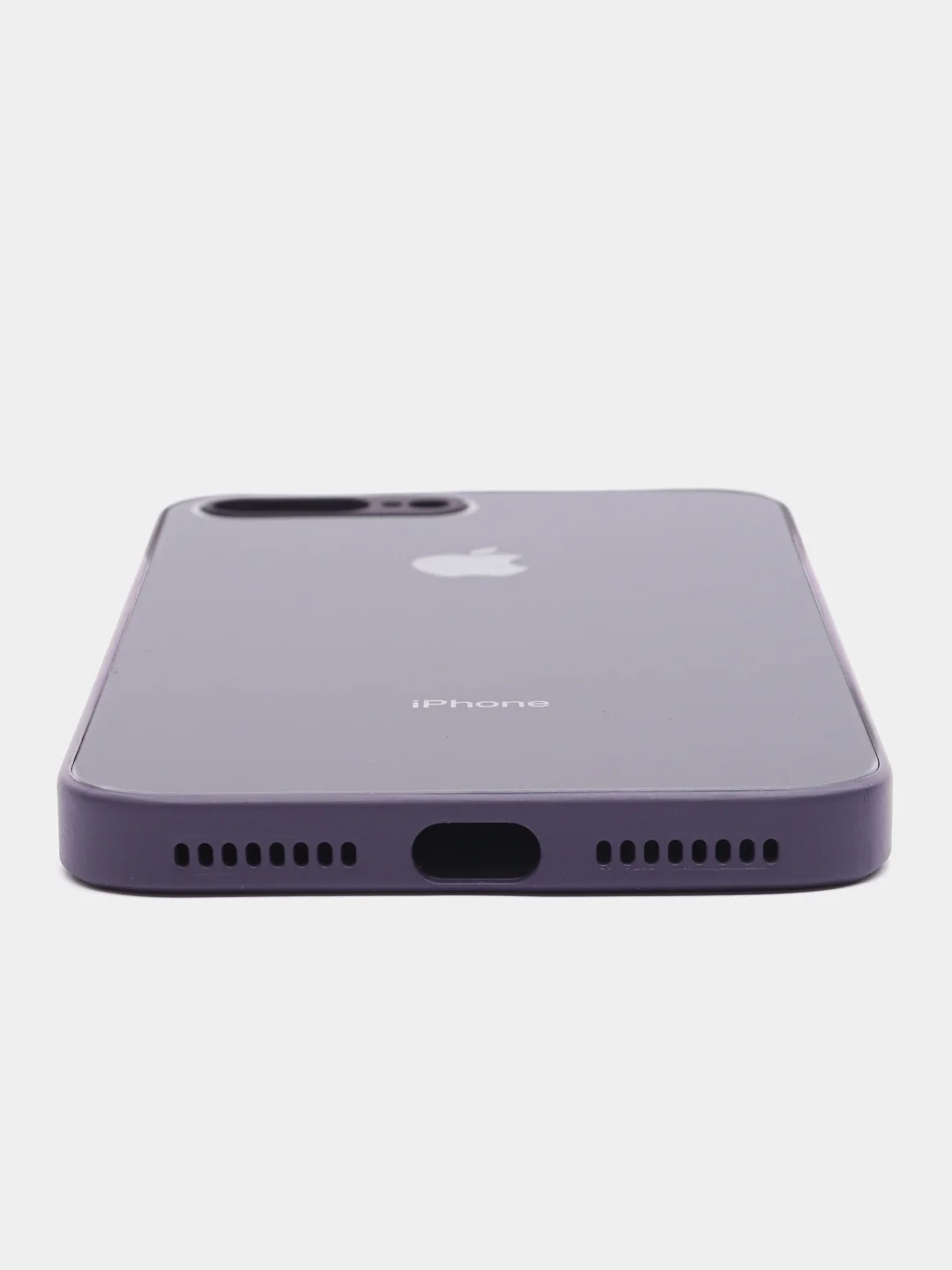 Индиго чехол силиконовый со стеклянной панелью для iPhone 7 Plus / iPhone 8 Plus