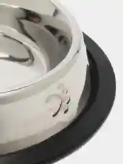 Серебряный миска металлическая на резинке для кошки и собак