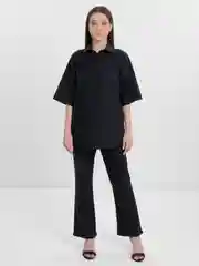 Черный костюм женский летний  из льна