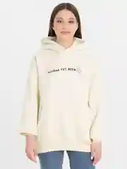 Молочный худи с вышивкой на флисе