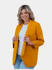 Горчичный пиджак женский, большие размеры