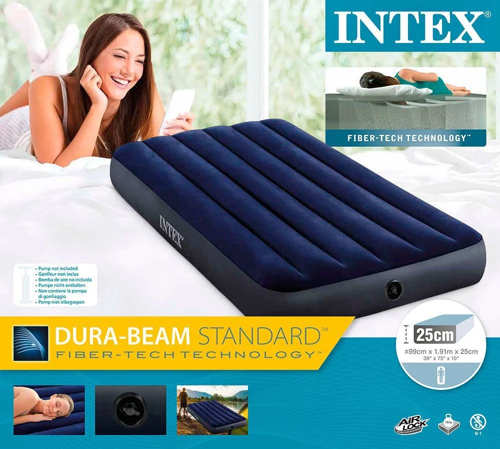 Intex 64757 Надувной матрас 99х191х25см "Classic" до 136кг