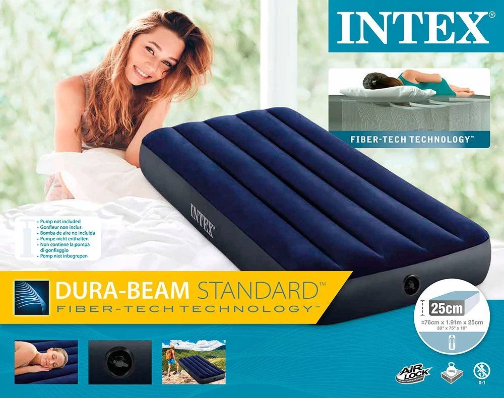 Intex 64756 Надувной матрас 76х191х25см "Classic" до 136кг