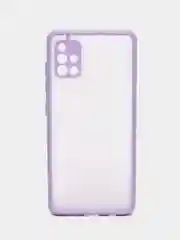 Лавандовый чехол Samsung Galaxy A51 полупрозрачный пластиковый матовый с цветными кнопками