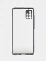Синий меланж чехол Samsung Galaxy A51 полупрозрачный пластиковый матовый с цветными кнопками
