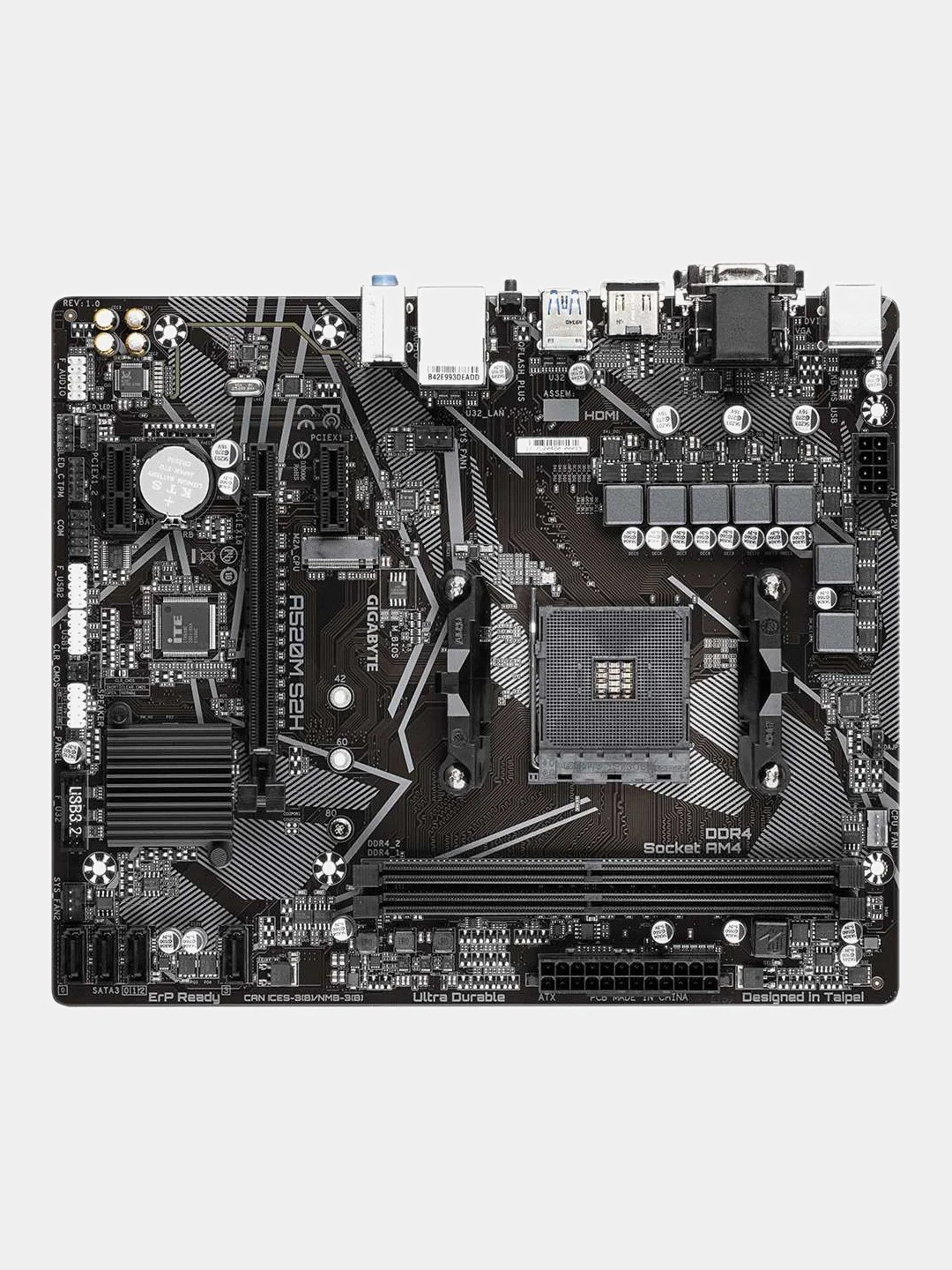 Материнская плата GIGABYTE A520M S2H, SocketAM4, AMD A520, mATX, Ret