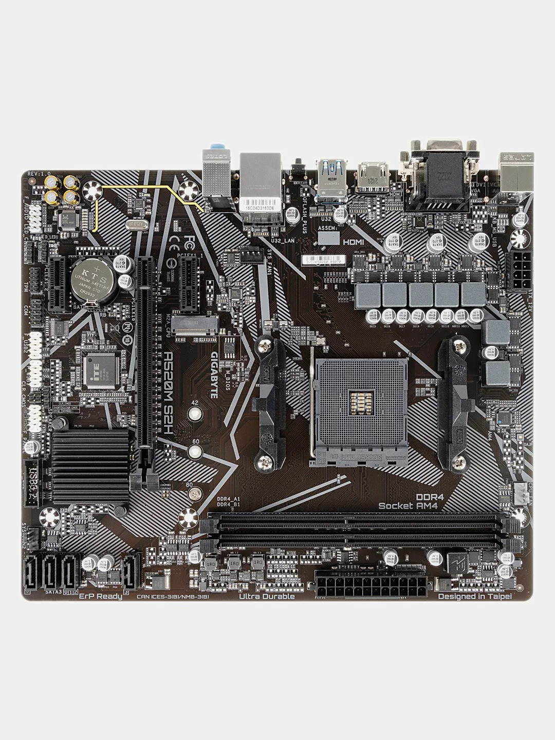 Материнская плата GIGABYTE A520M S2H, SocketAM4, AMD A520, mATX, Ret