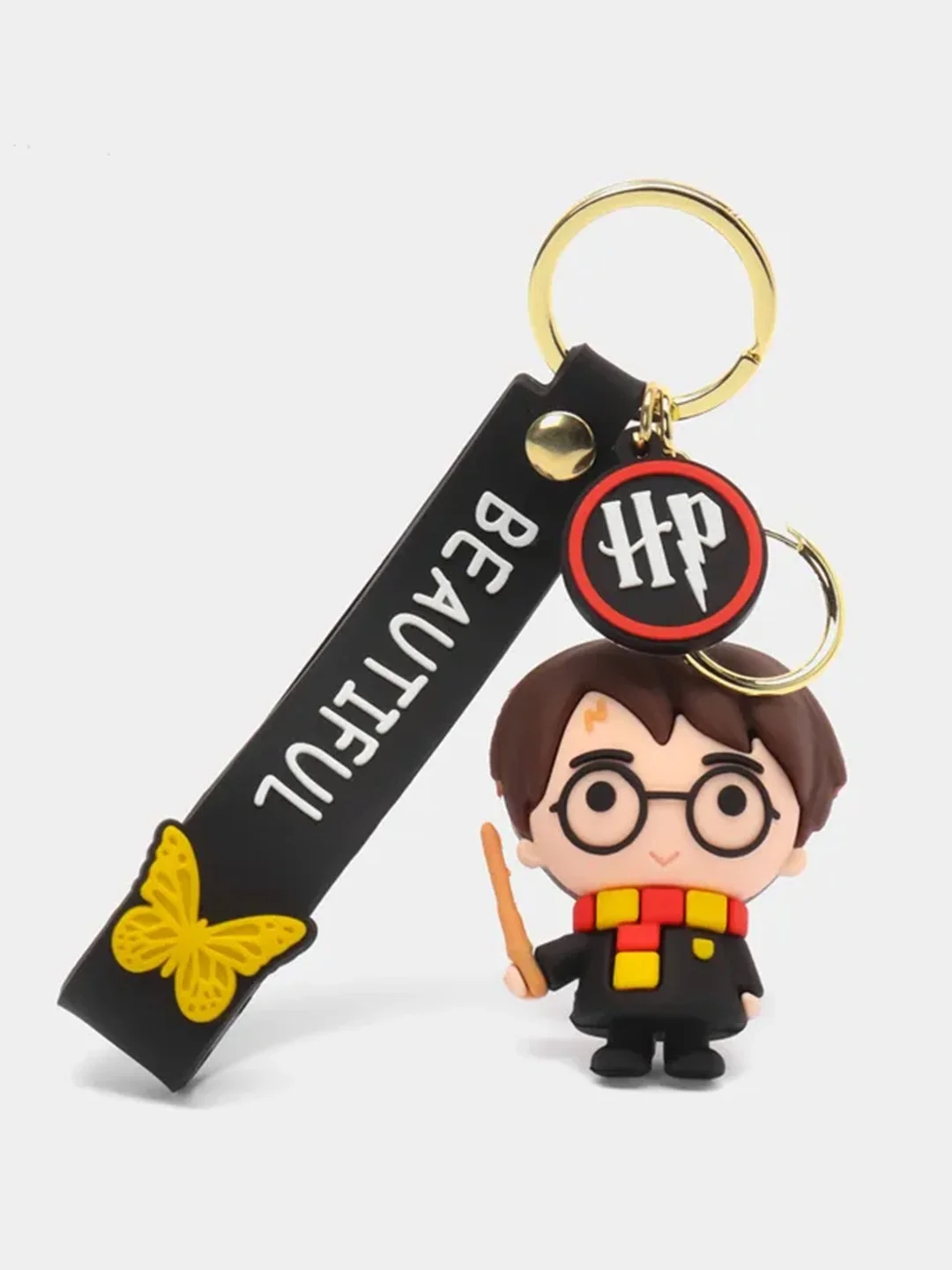 Белый брелок "Гарри Поттер/Harry Potter" на рюкзак/на ключи/на сумку