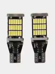 Лампы светодиодные LED T15 W16W 2шт, для огней заднего хода биполярые, обманка Canbus
