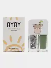 Зеленый лак для ногтей двухцветный