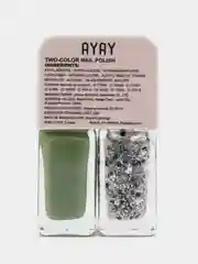 Зеленый лак для ногтей двухцветный