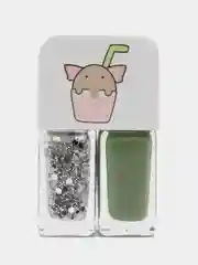 Зеленый лак для ногтей двухцветный